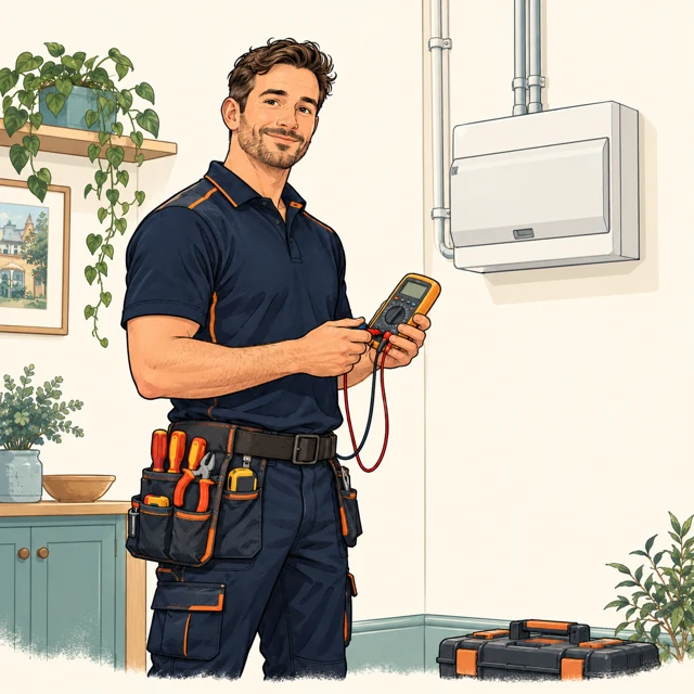 Illustration of electrician work