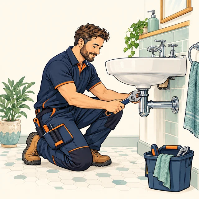 Illustration of plumber work